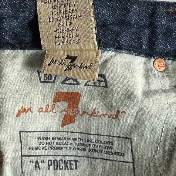 7 for all Mankind Flair Denim Jean with “A” embroidered pocket size 27 - Picture 15 of 17